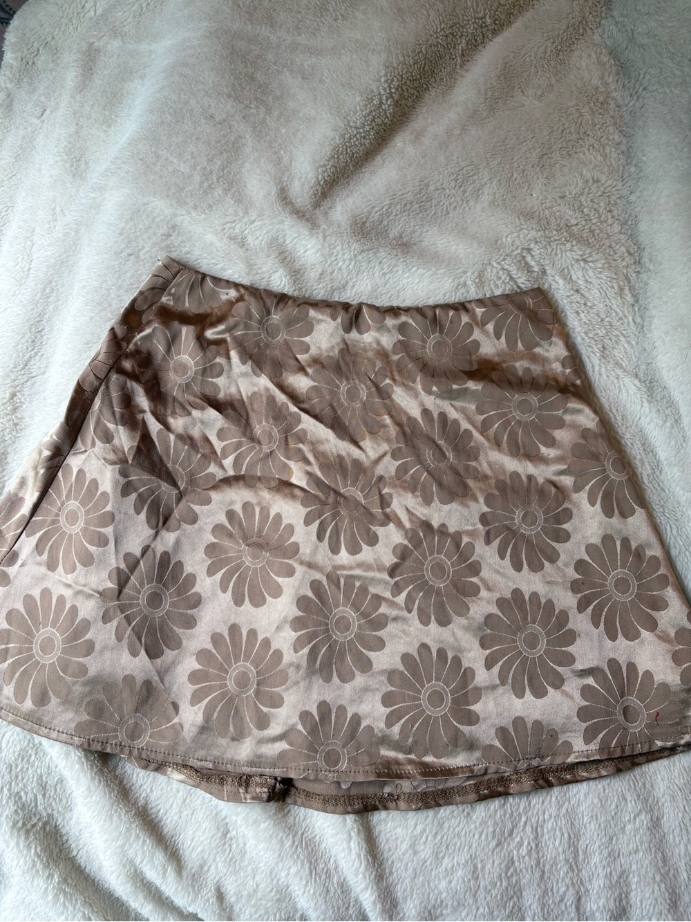 Princess Polly Taupe Floral A-Line Skirt